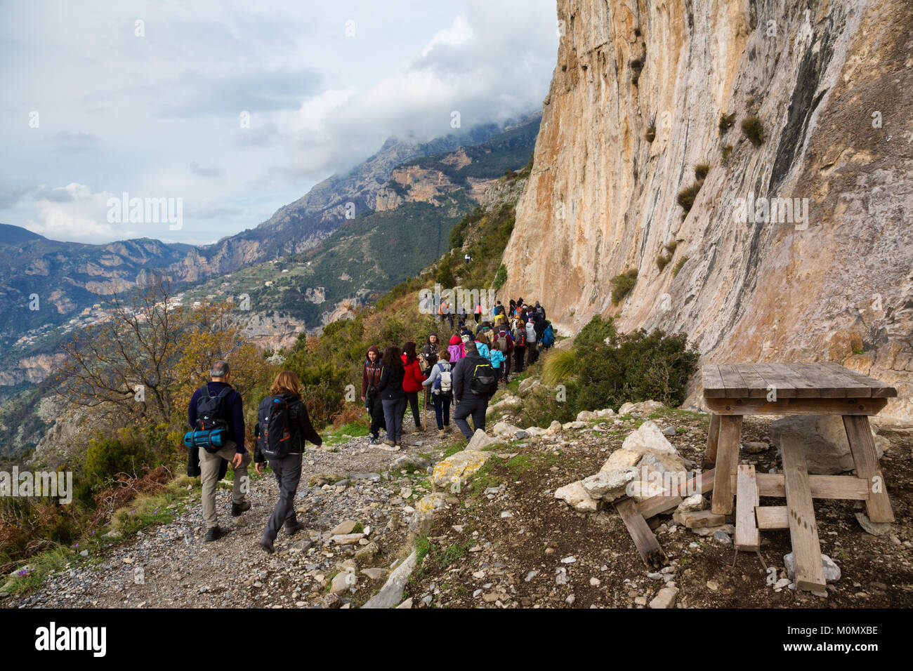 SENTIERO DEGLI DEI, ITALY JANUARY 14, 2018 The famous trekking route
