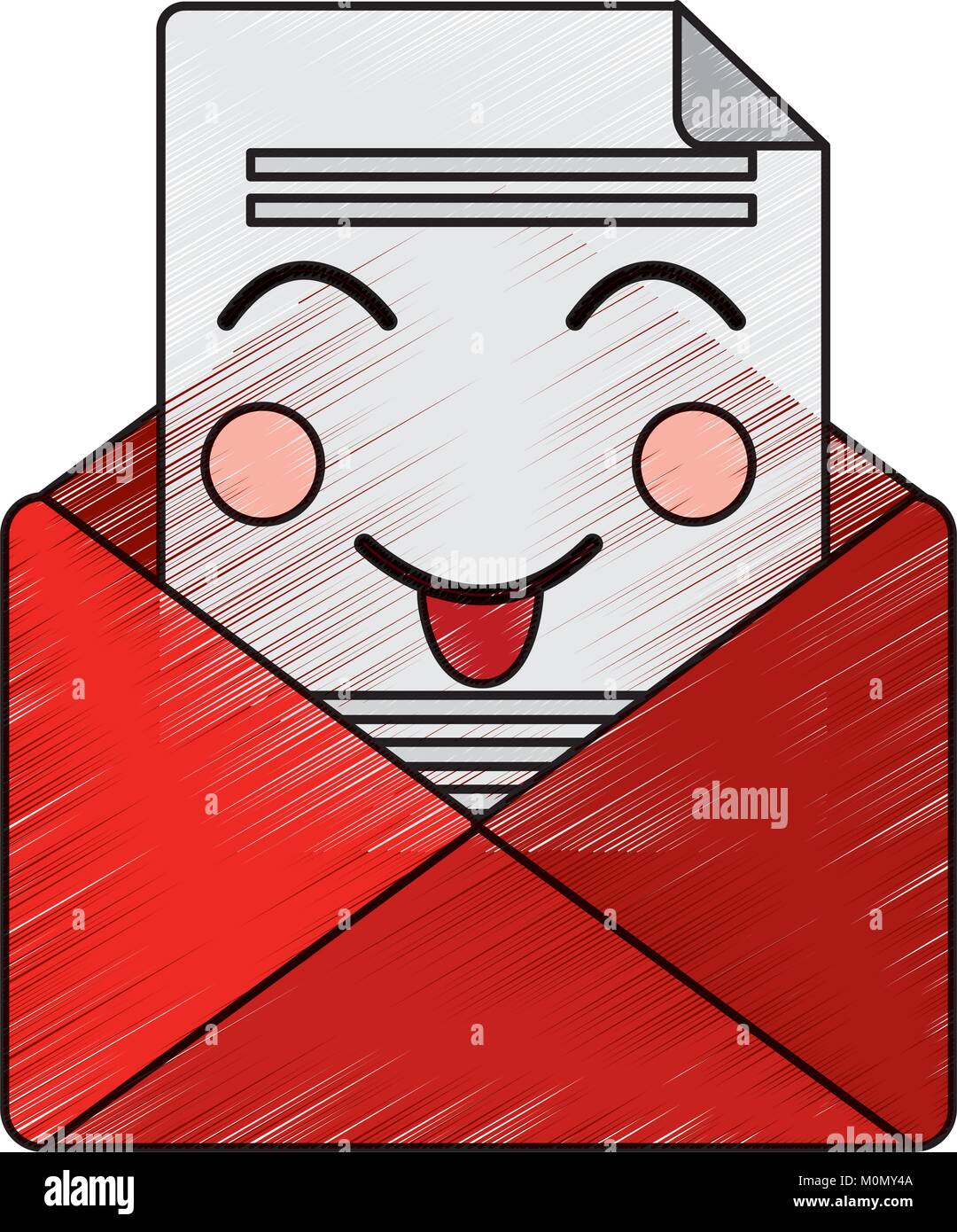 happy message envelope kawaii icon image Stock Vector Image & Art - Alamy