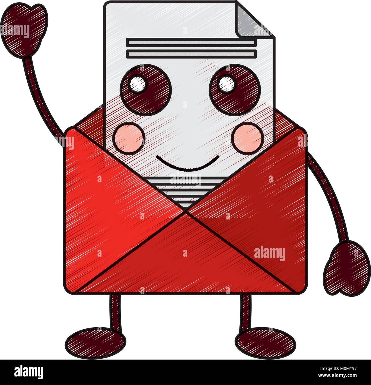 happy message envelope kawaii icon image Stock Vector Image & Art - Alamy