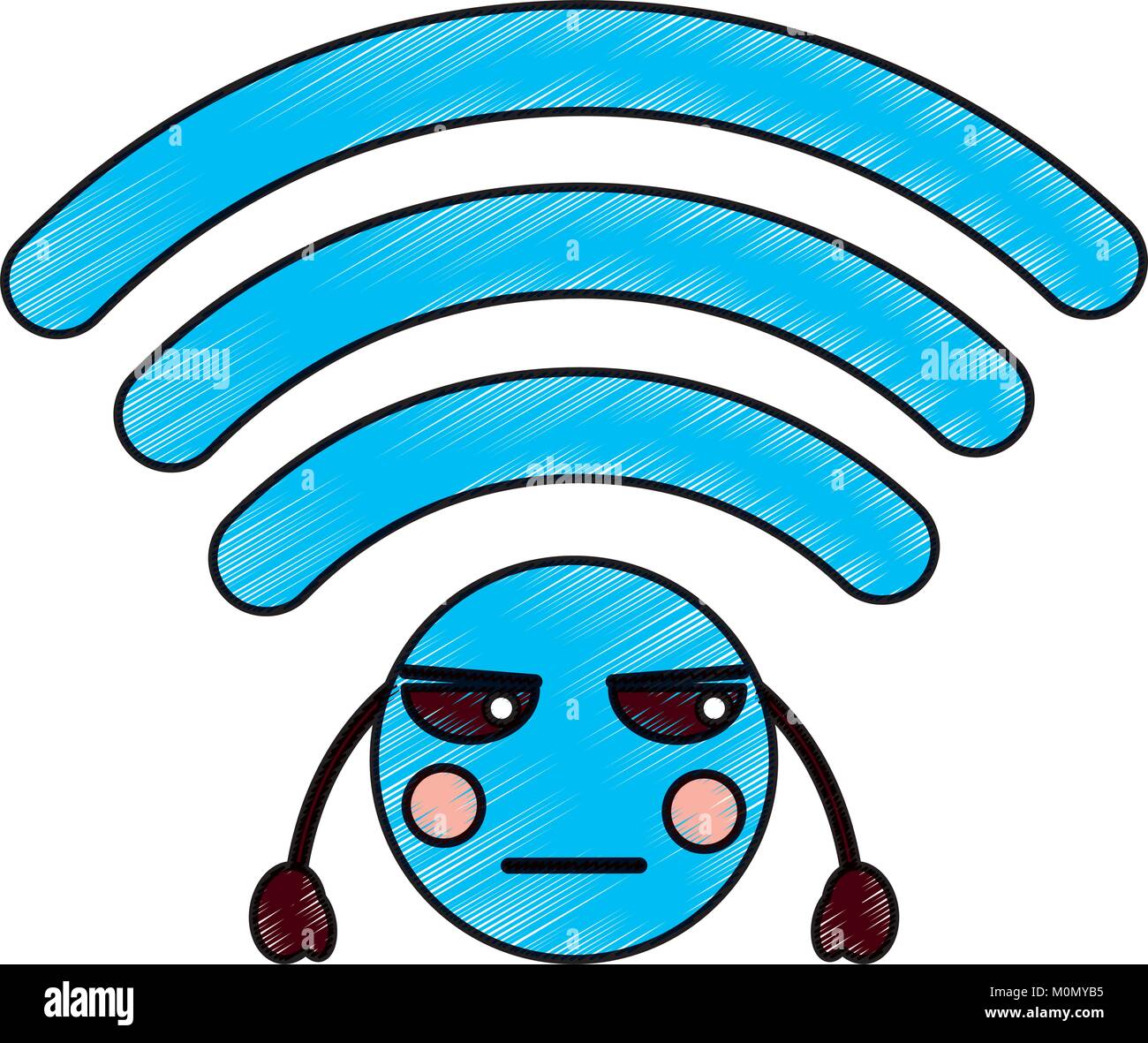 angry wifi kawaii icon image Stock Vector Image & Art - Alamy