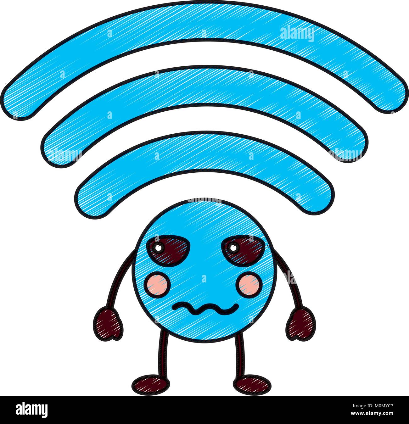 angry wifi kawaii icon image Stock Vector Image & Art - Alamy
