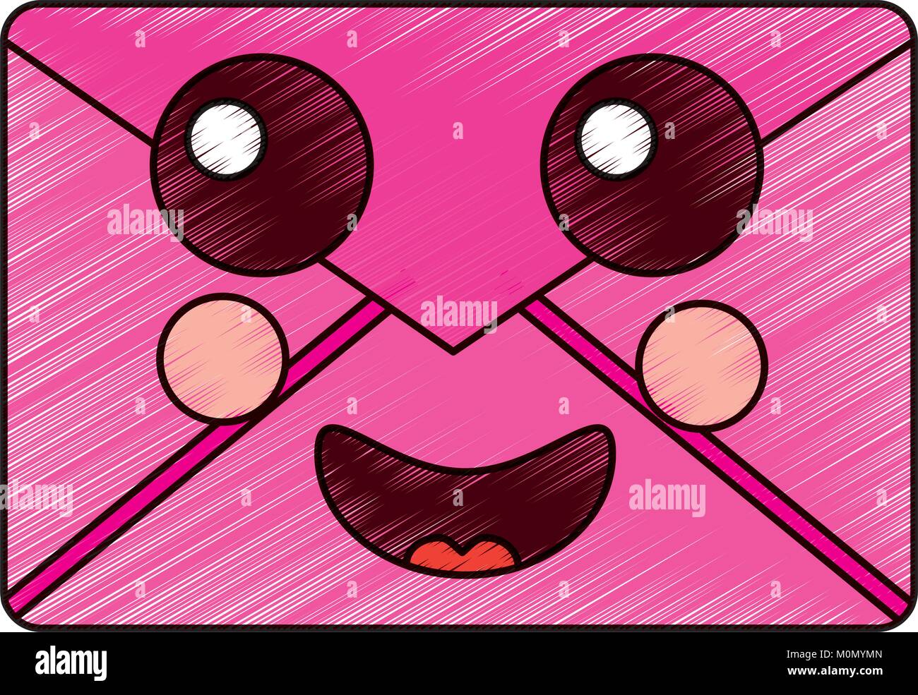 happy message envelope kawaii icon image Stock Vector Image & Art - Alamy