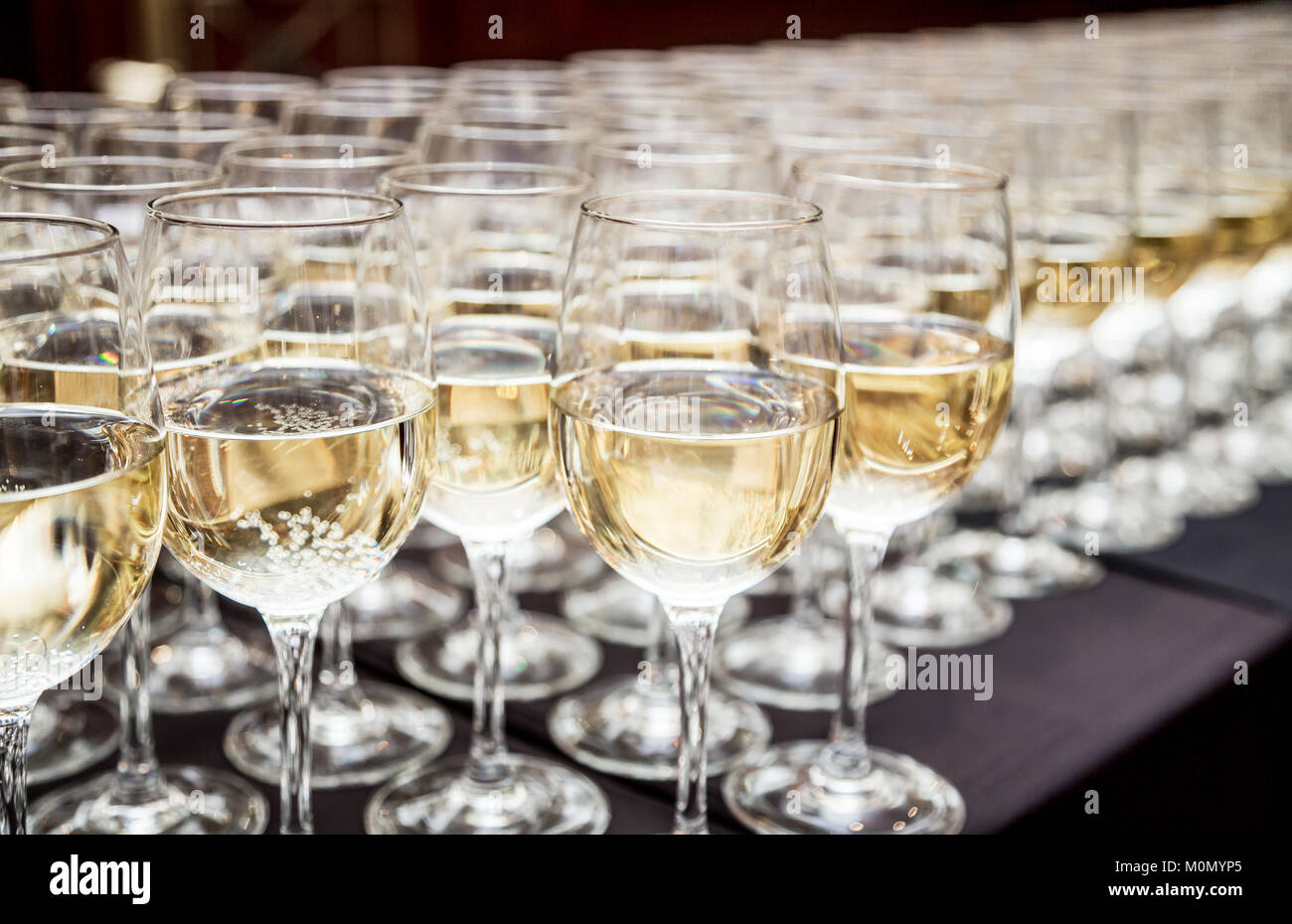 Glasses of sparkling wine. Cocktail party Stock Photo Alamy