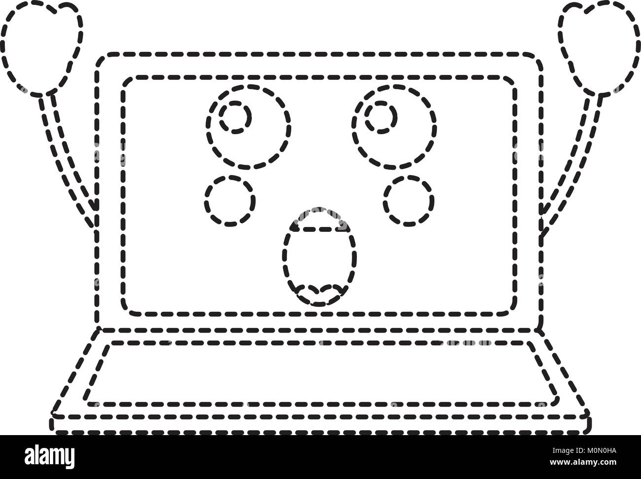 laptop computer kawaii character screen Stock Vector Image & Art - Alamy