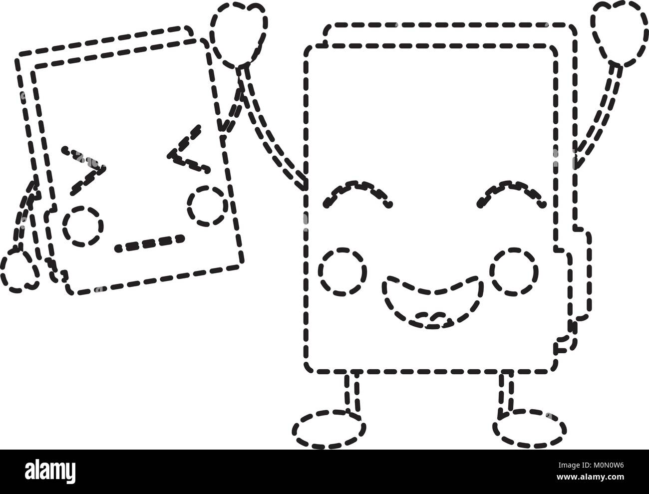 two happy folder file cartoon kawaii icon Stock Vector Image & Art - Alamy