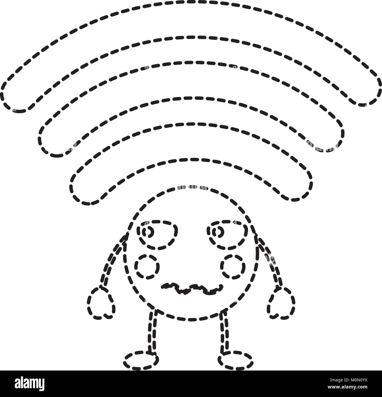 cartoon wifi internet signal kawaii character Stock Vector Image & Art ...