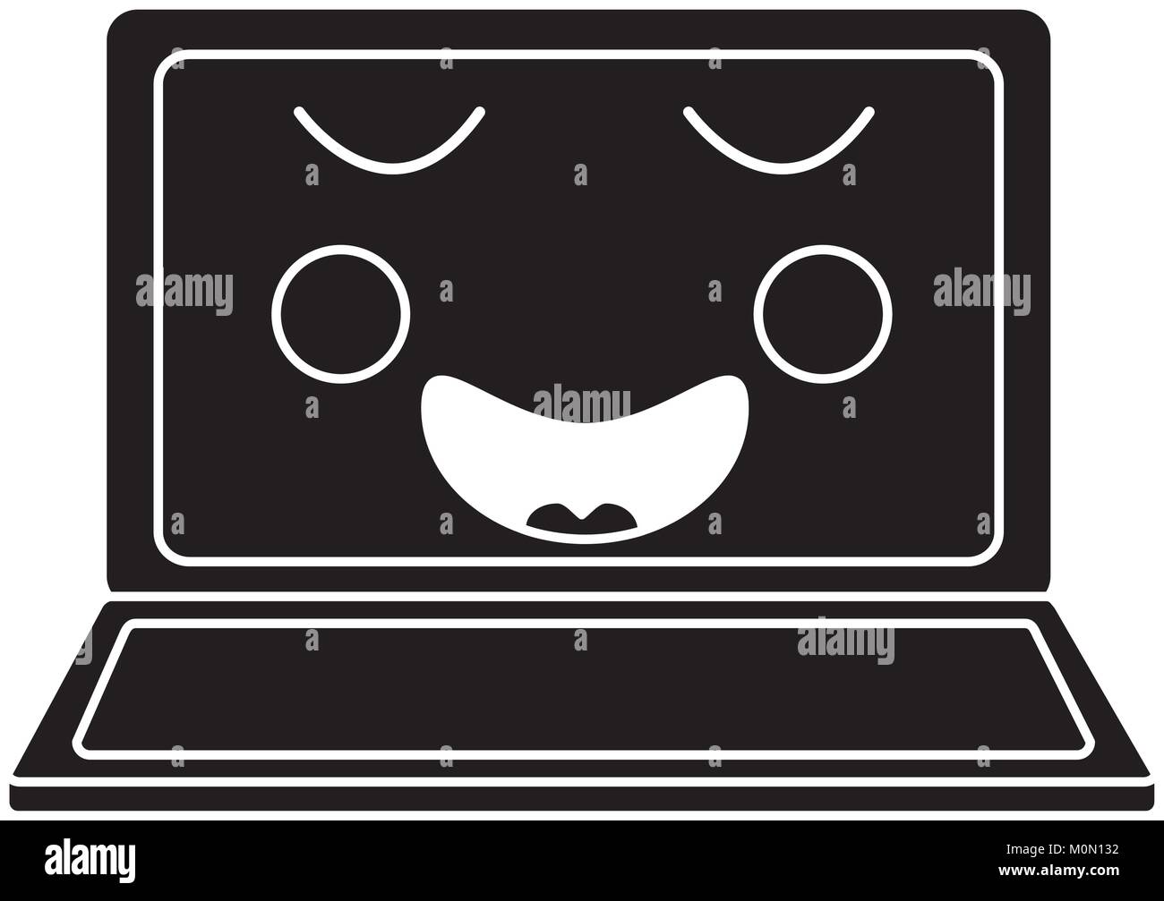 Monitor computer kawaii character vector hi-res stock photography and ...