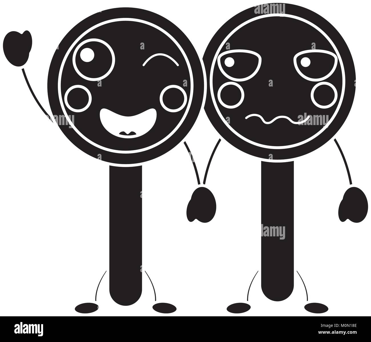 funny two magnifying glass cartoon kawaii Stock Vector Image & Art - Alamy