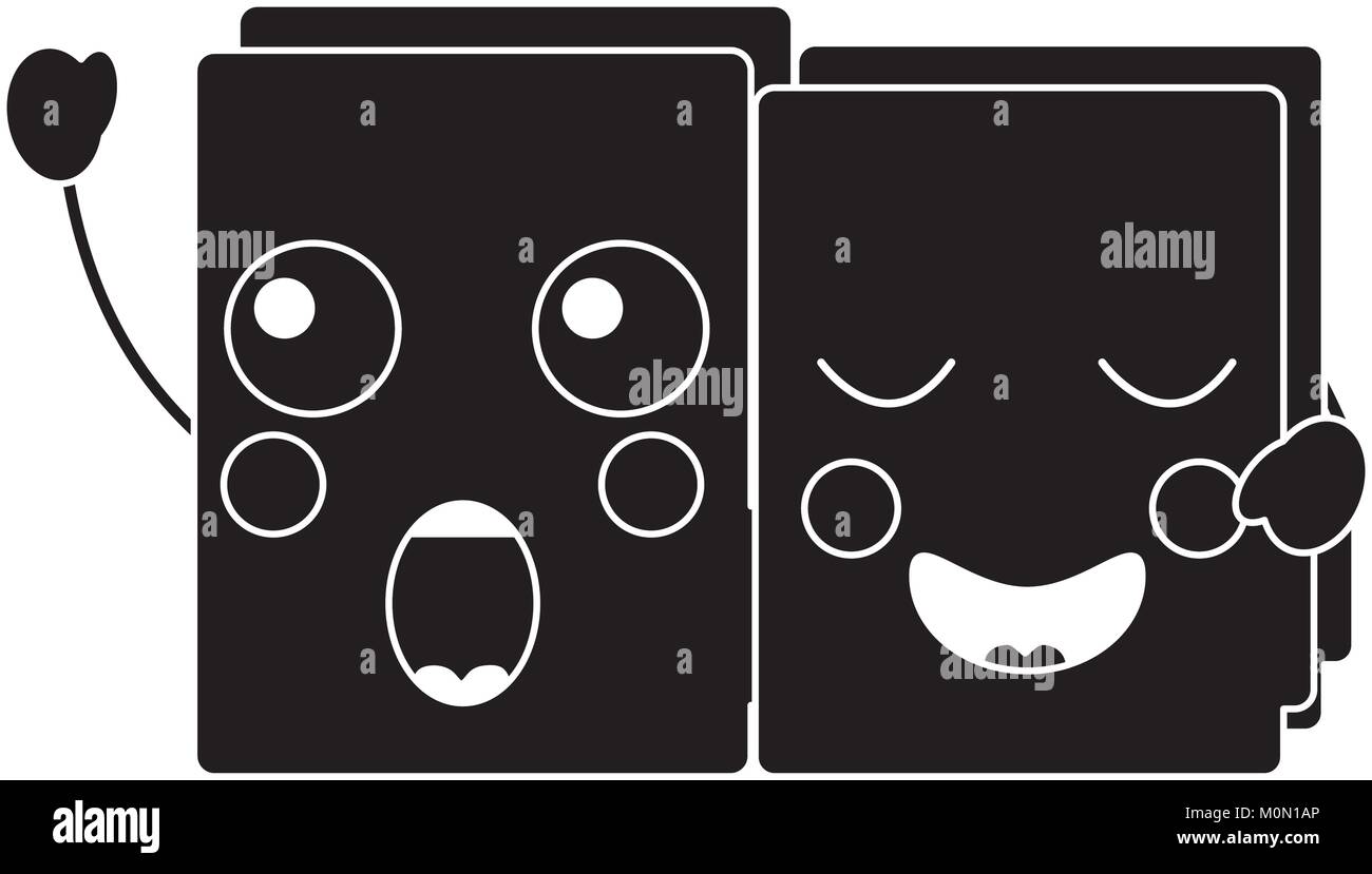 two happy folder file cartoon kawaii icon Stock Vector Image & Art - Alamy