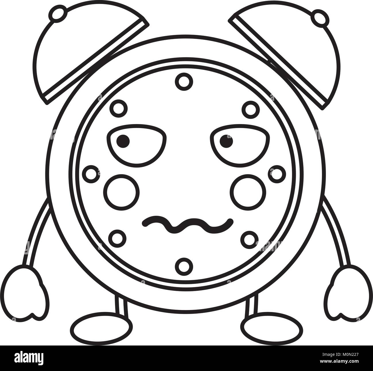 kawaii cartoon clock alarm character Stock Vector Image & Art - Alamy