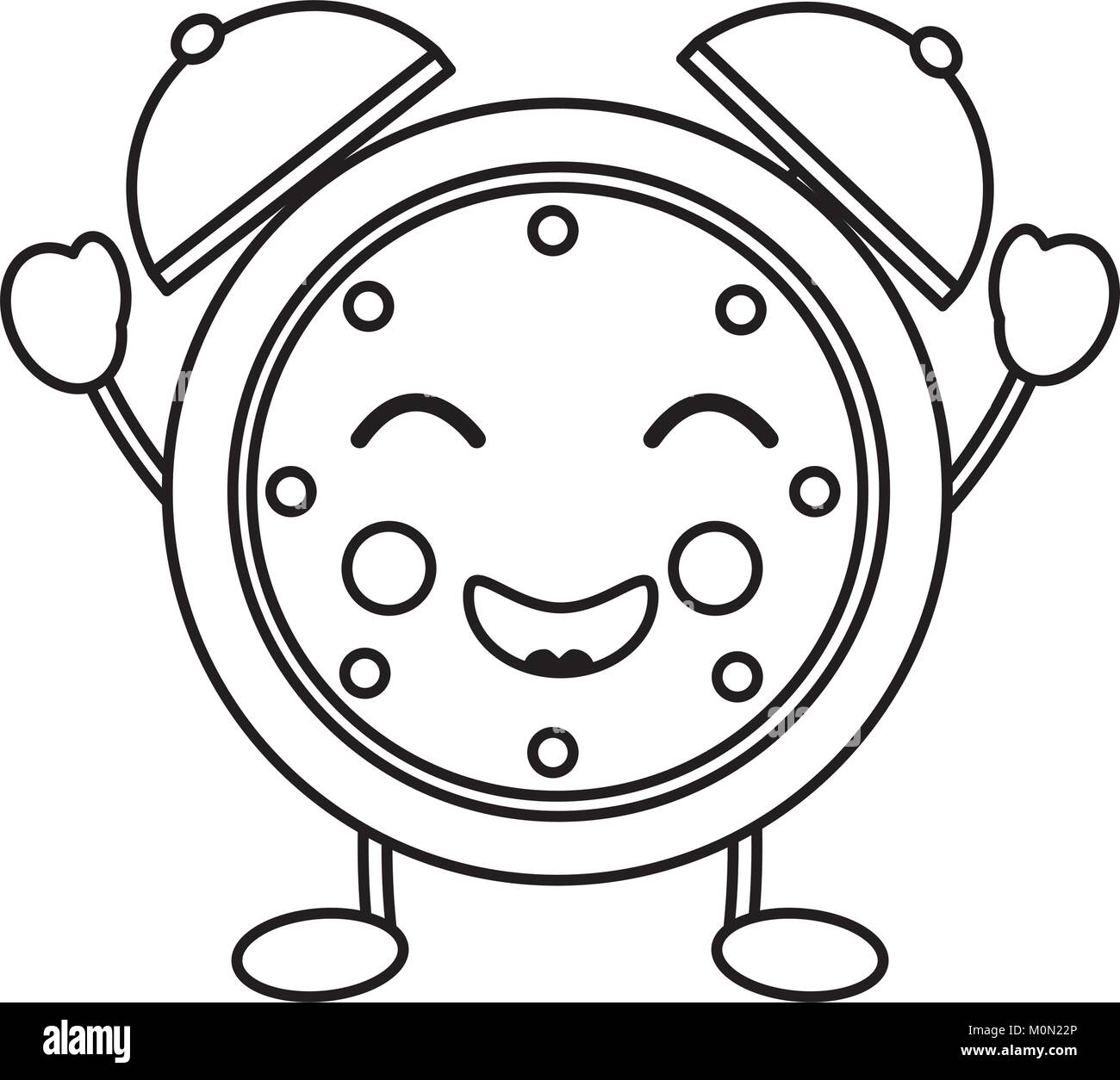 kawaii cartoon clock alarm character Stock Vector Image & Art - Alamy