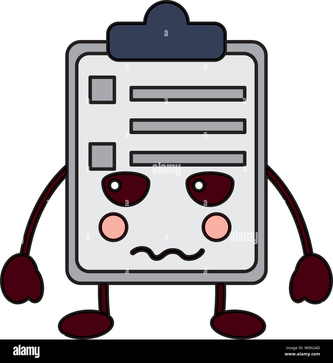 paper sad clipboard kawaii character cartoon Stock Vector Image & Art ...