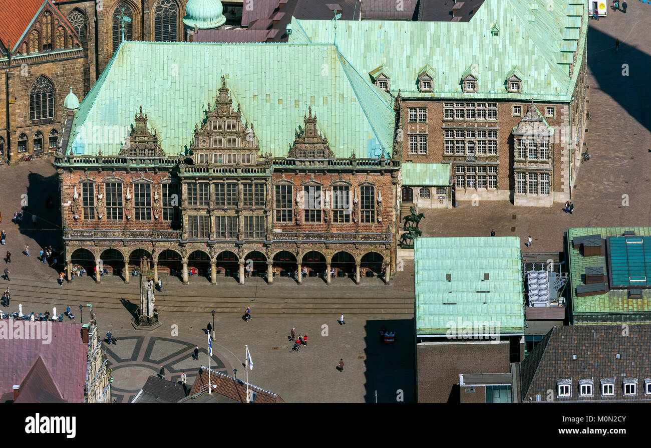 Bremen City Hall, citizenship, green copper roof, downtown Bremen, City