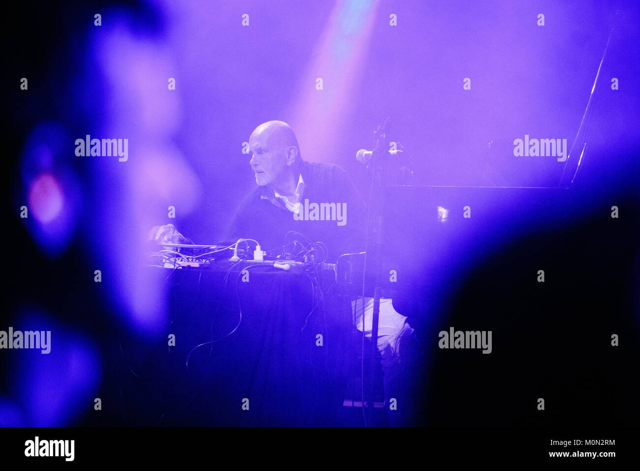 The German electronic music duo Mueller and Roedelius performs a live