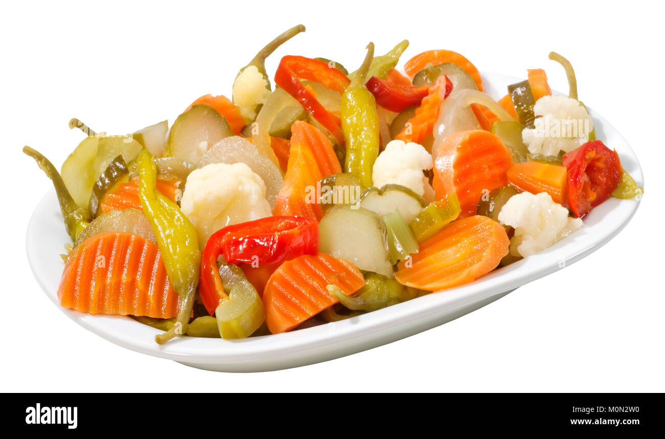 Pickled  Vegetables(+clipping path) Stock Photo