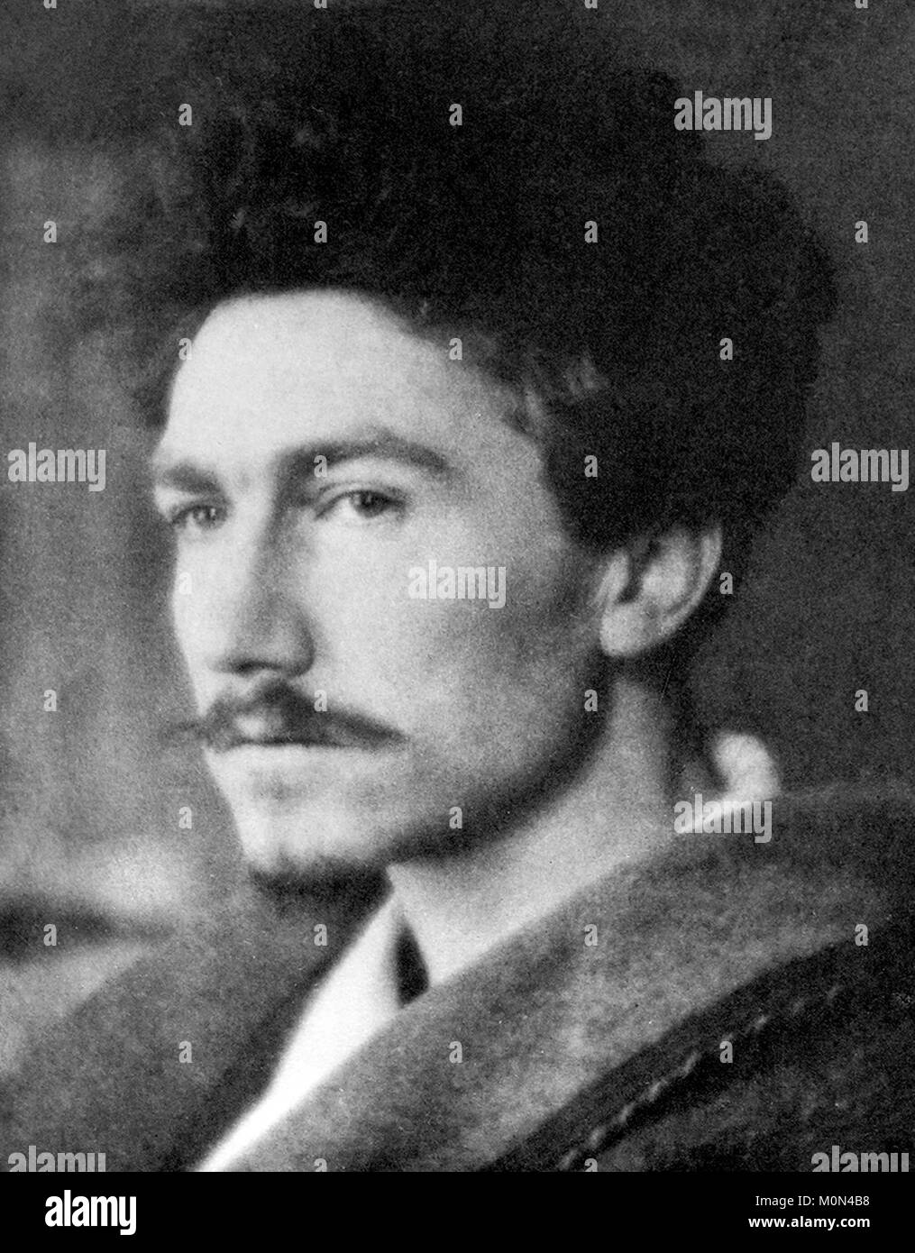 Ezra Pound. Portrait of the American poet Ezra Weston Loomis Pound (1885-1972) by Alvin Langdon Coburn, 1913. Stock Photo