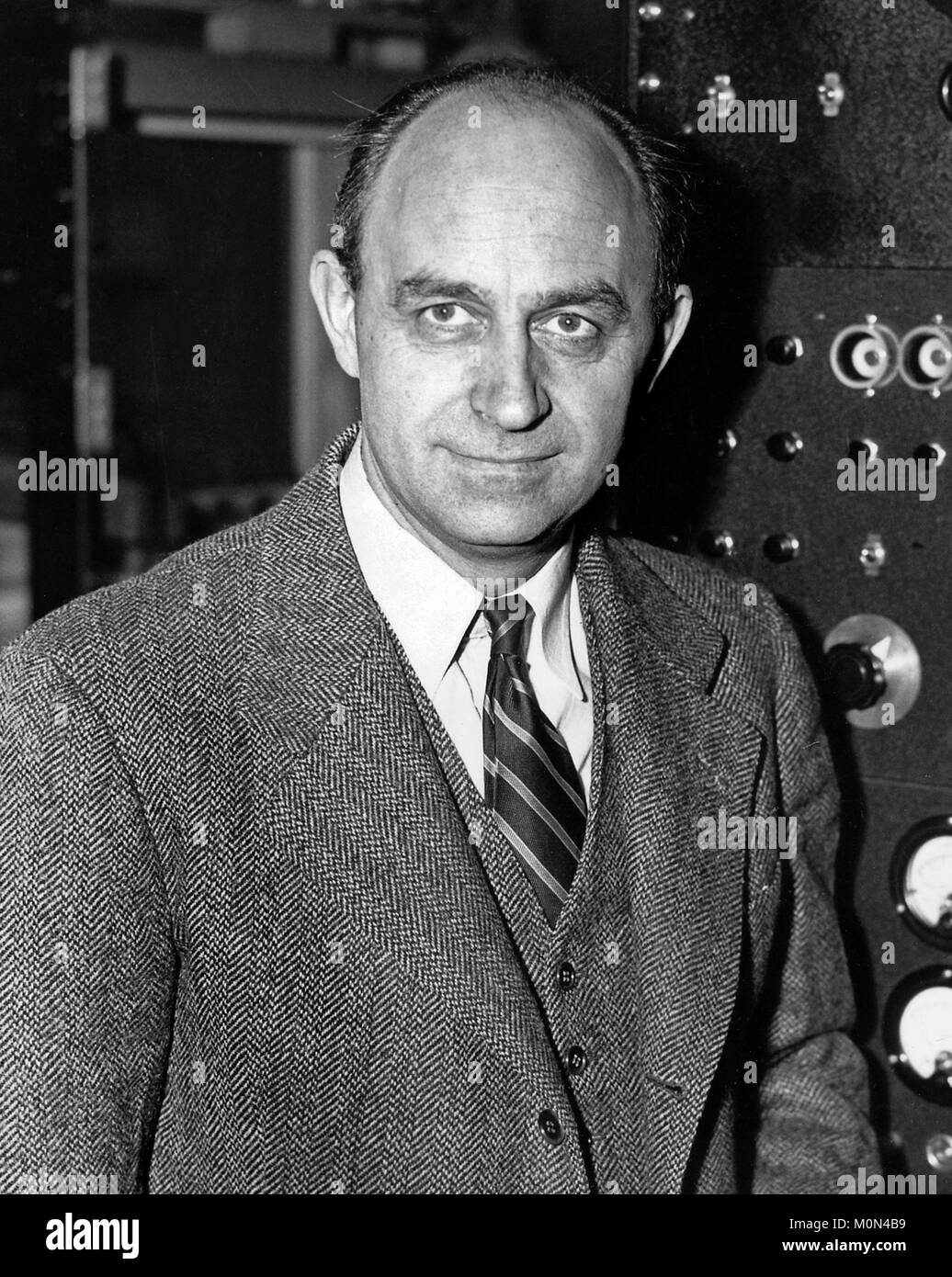 Enrico Fermi (1901-1954). Portrait of the Italian-American nuclear physicist, c.1943-6 Stock Photo