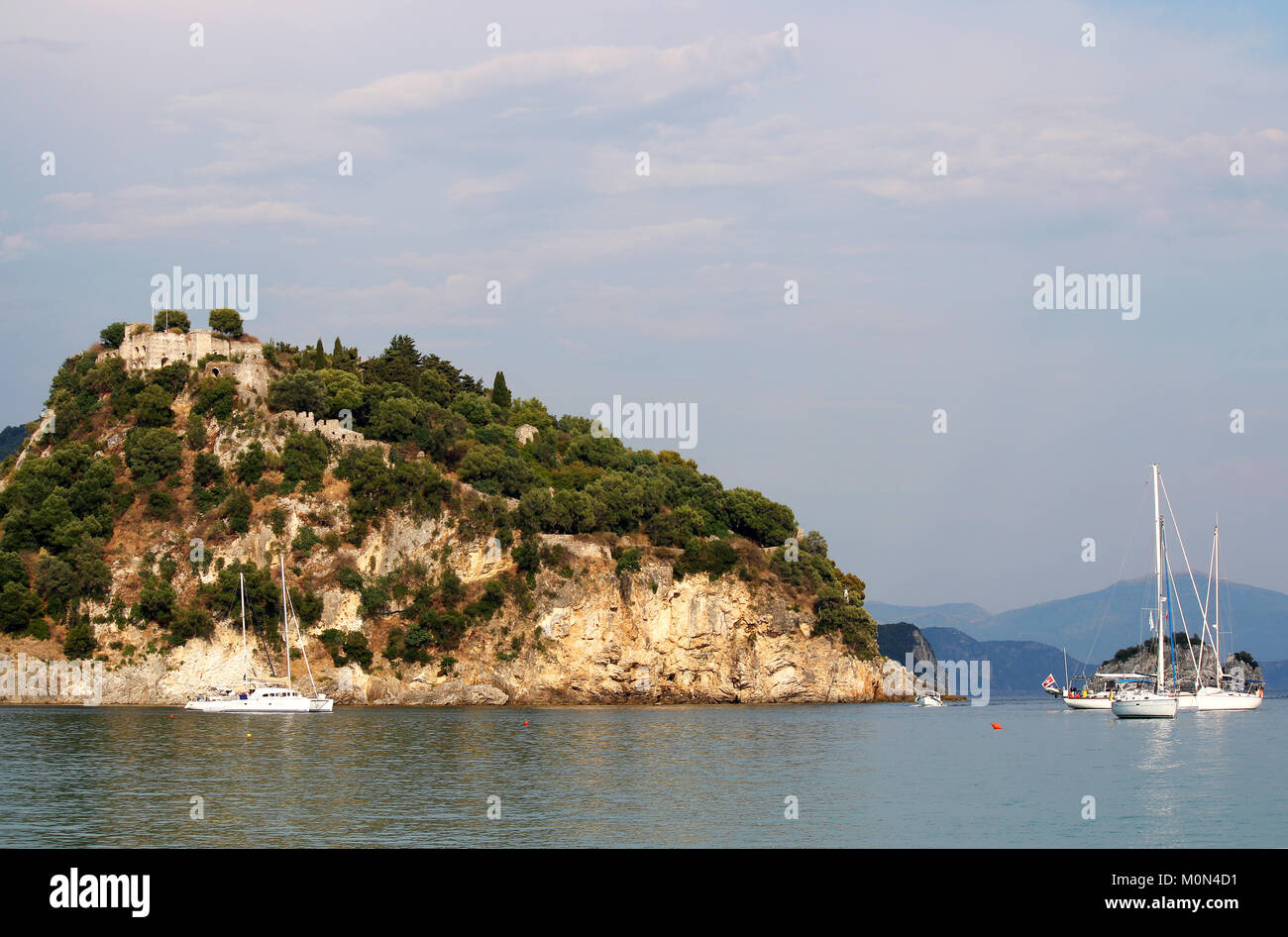 old castle on hill Parga Greece Stock Photo