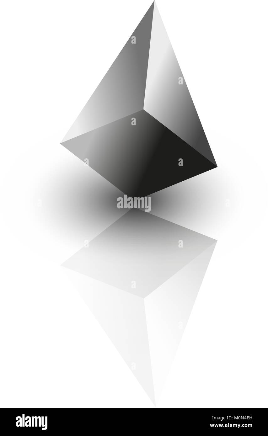 Metal pyramid on mirror Vector Stock Vector