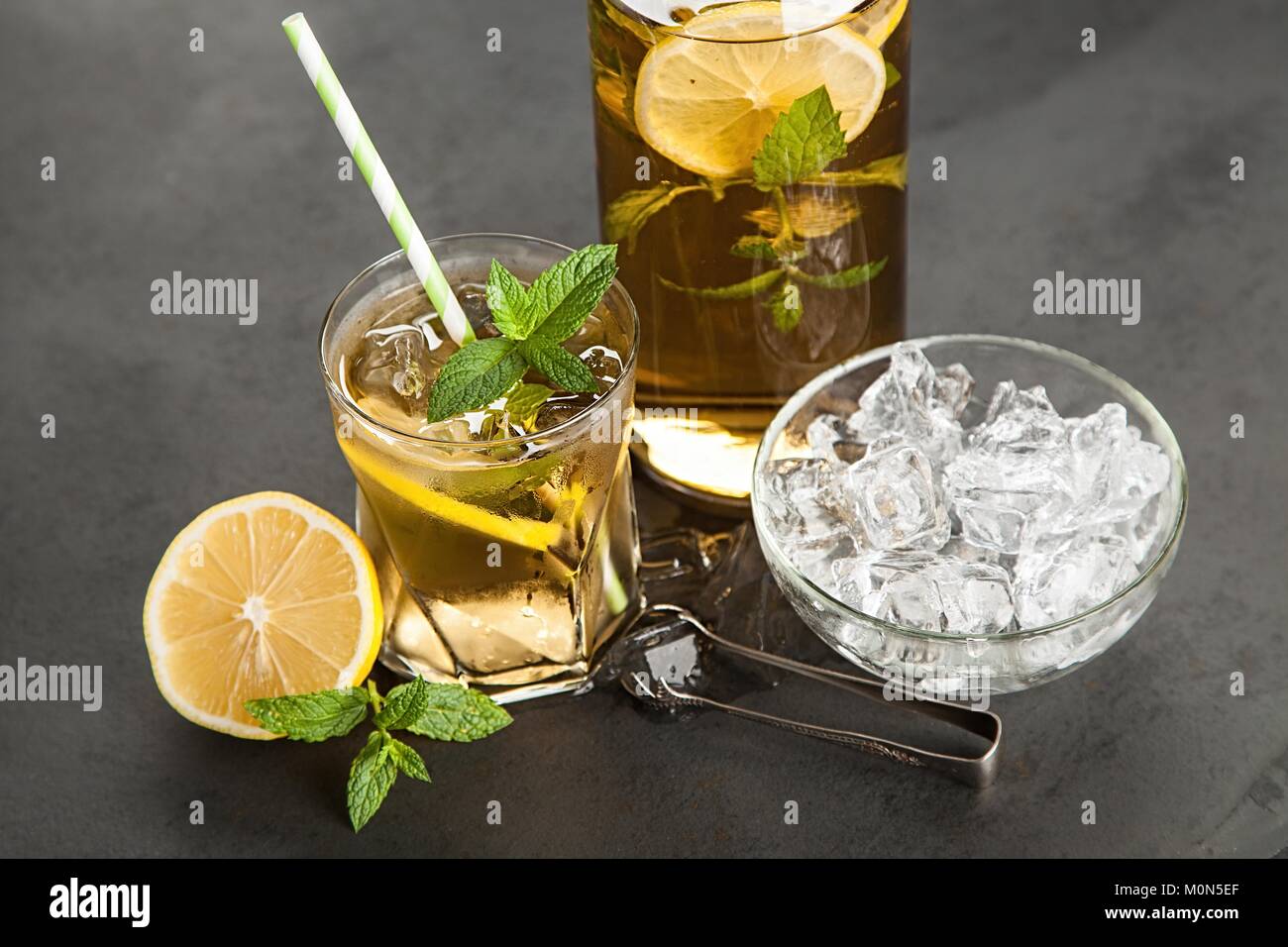 Elf Tea Ice tea with lemon and mint Stock Photo - Alamy