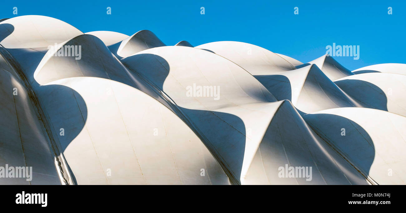 Abstract view of roof at Oriam National Sports Centre at Heriot-Watt University in Edinburgh, Scotland, United Kingdom Stock Photo