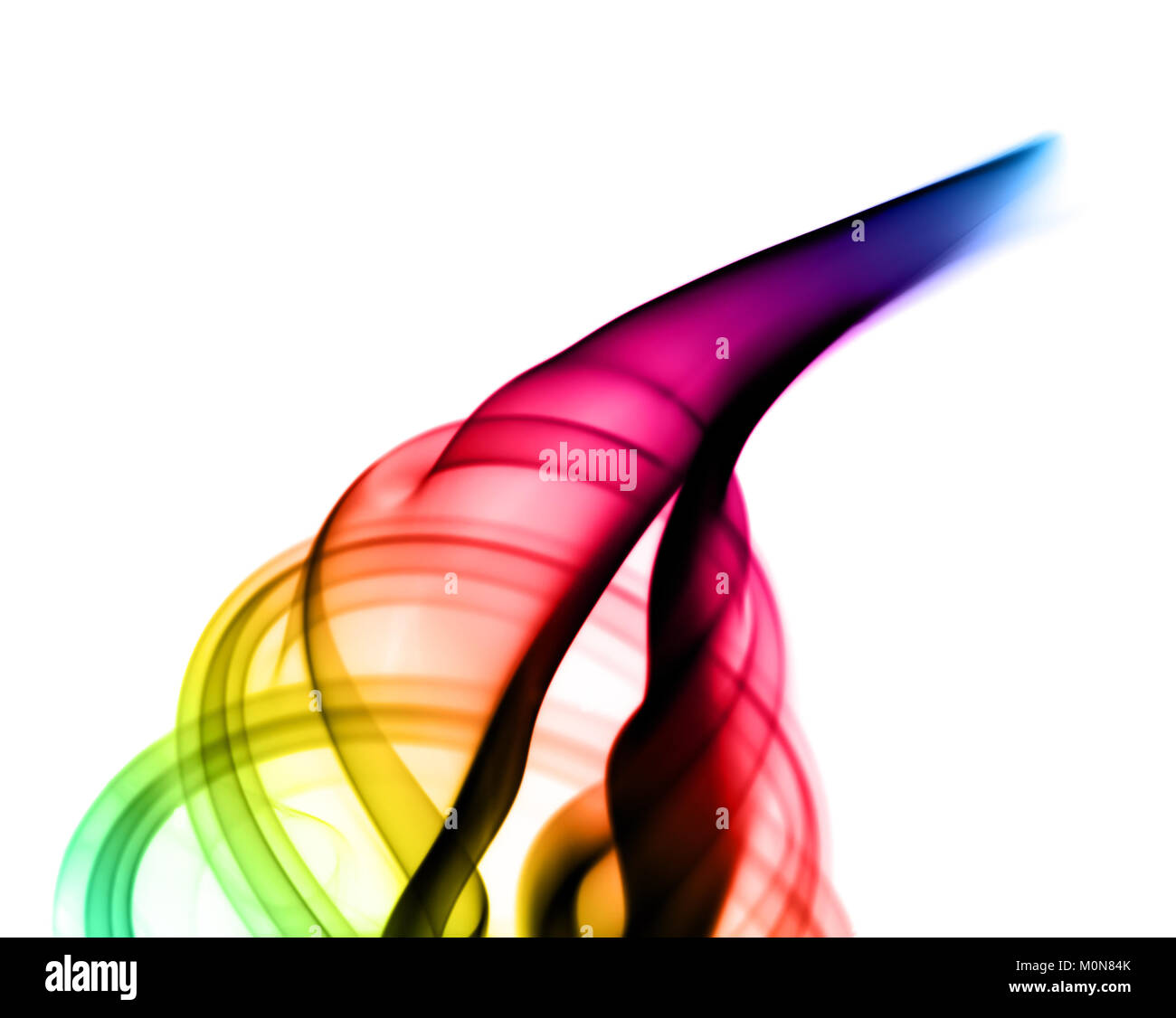 Abstract colorful smoke swirl over the white background Stock Photo - Alamy