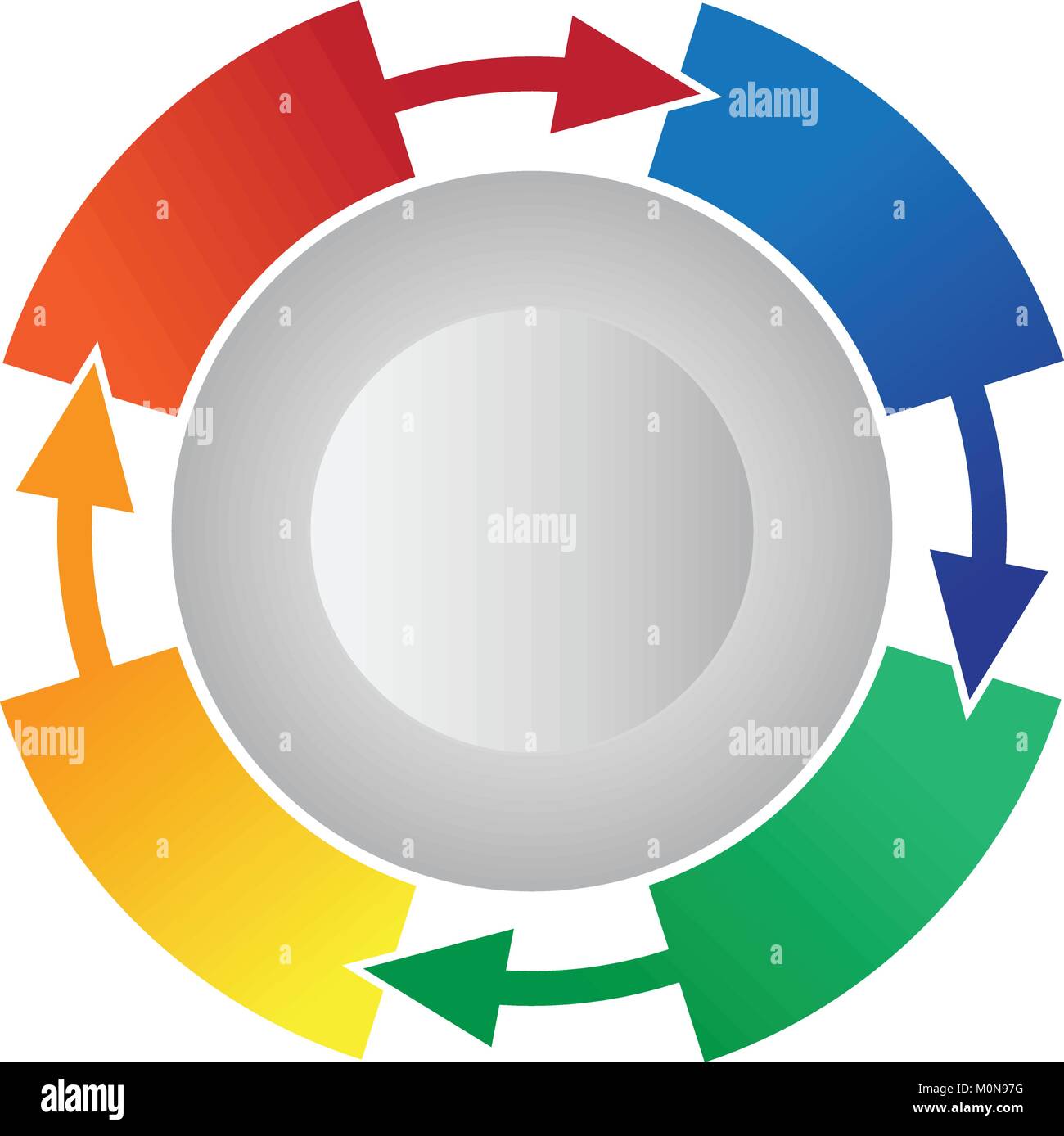 4 Step Process Flow Circling Arrows Info-graphic Vector Stock Vector