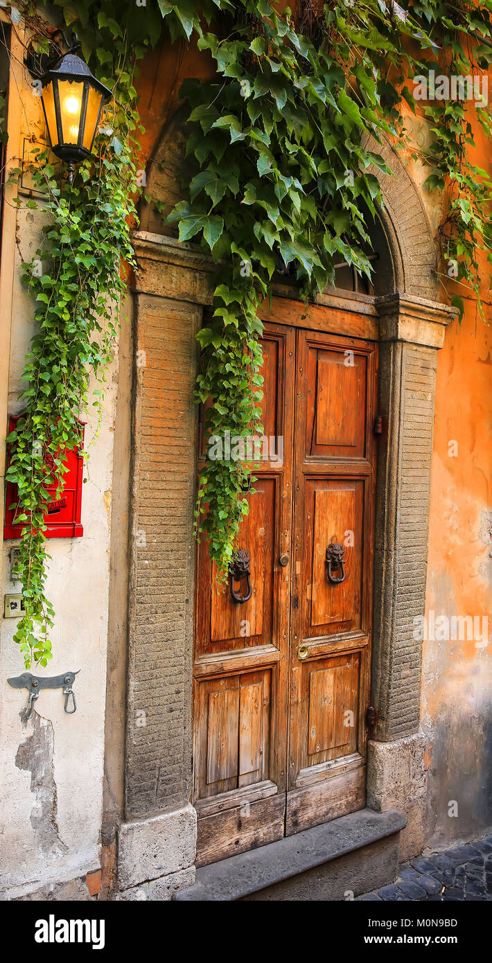Old italian vintage door Stock Photo - Alamy