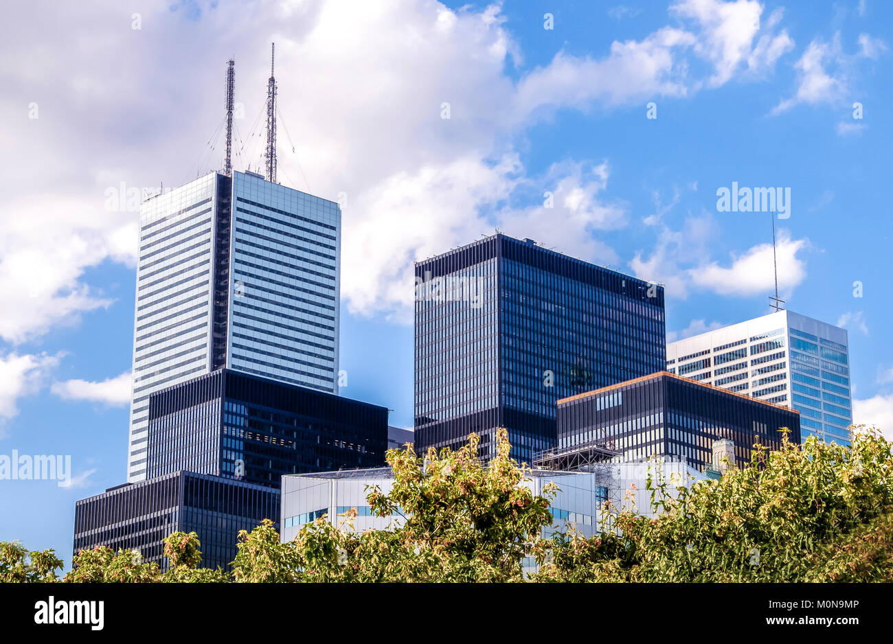 Office towers in the downtown financial core in Toronto Canada. Stock Photo