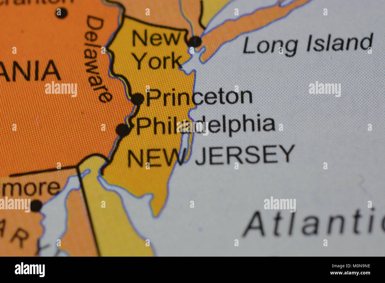 New Map Names City name on the map Stock Photo - Alamy