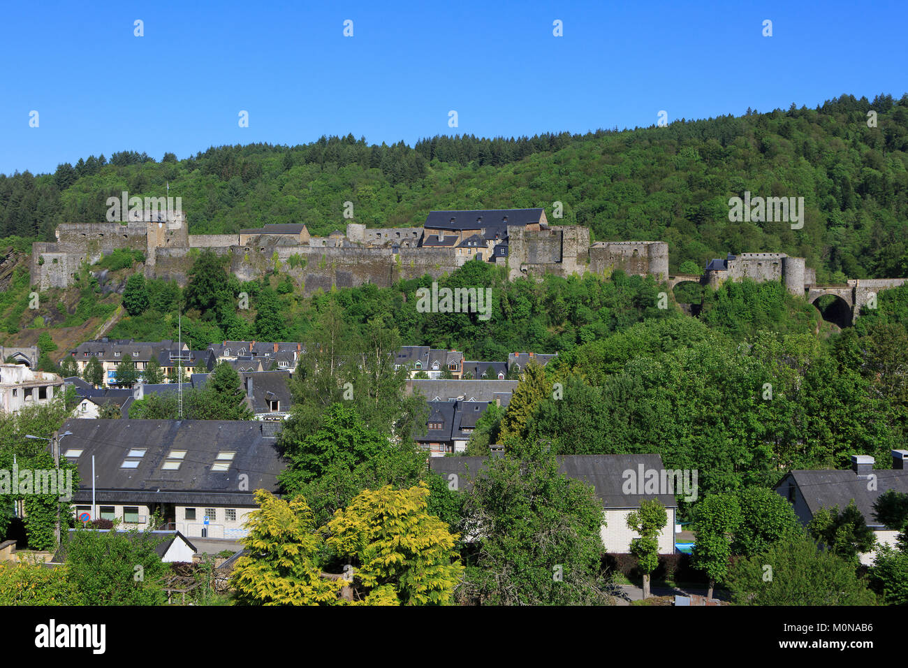 Panoramic view of the 10thcentury Bouillon Castle along the Semois