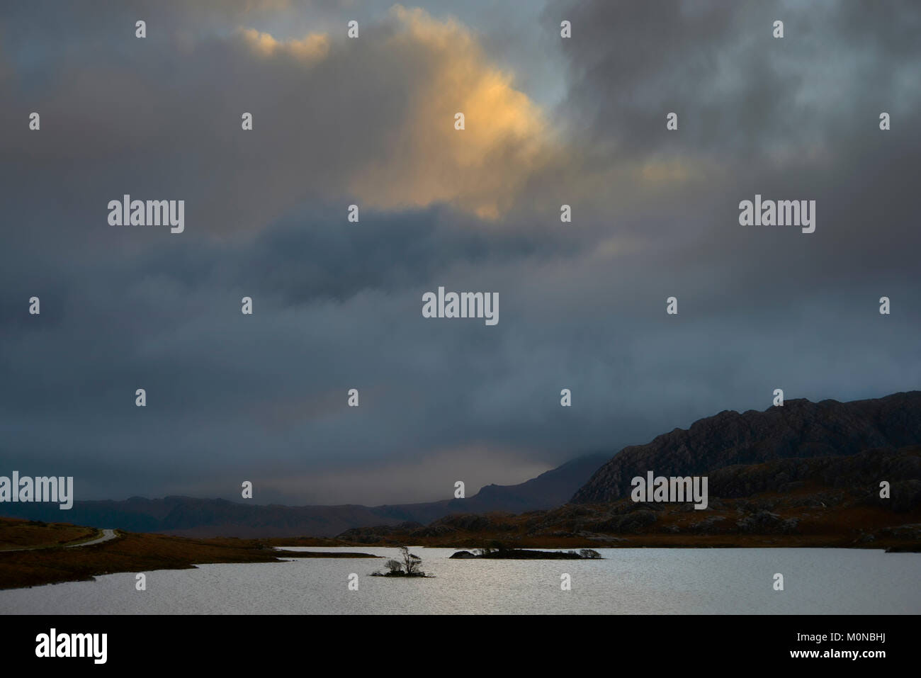 The Crannoog on Loch Tollaidh Stock Photo