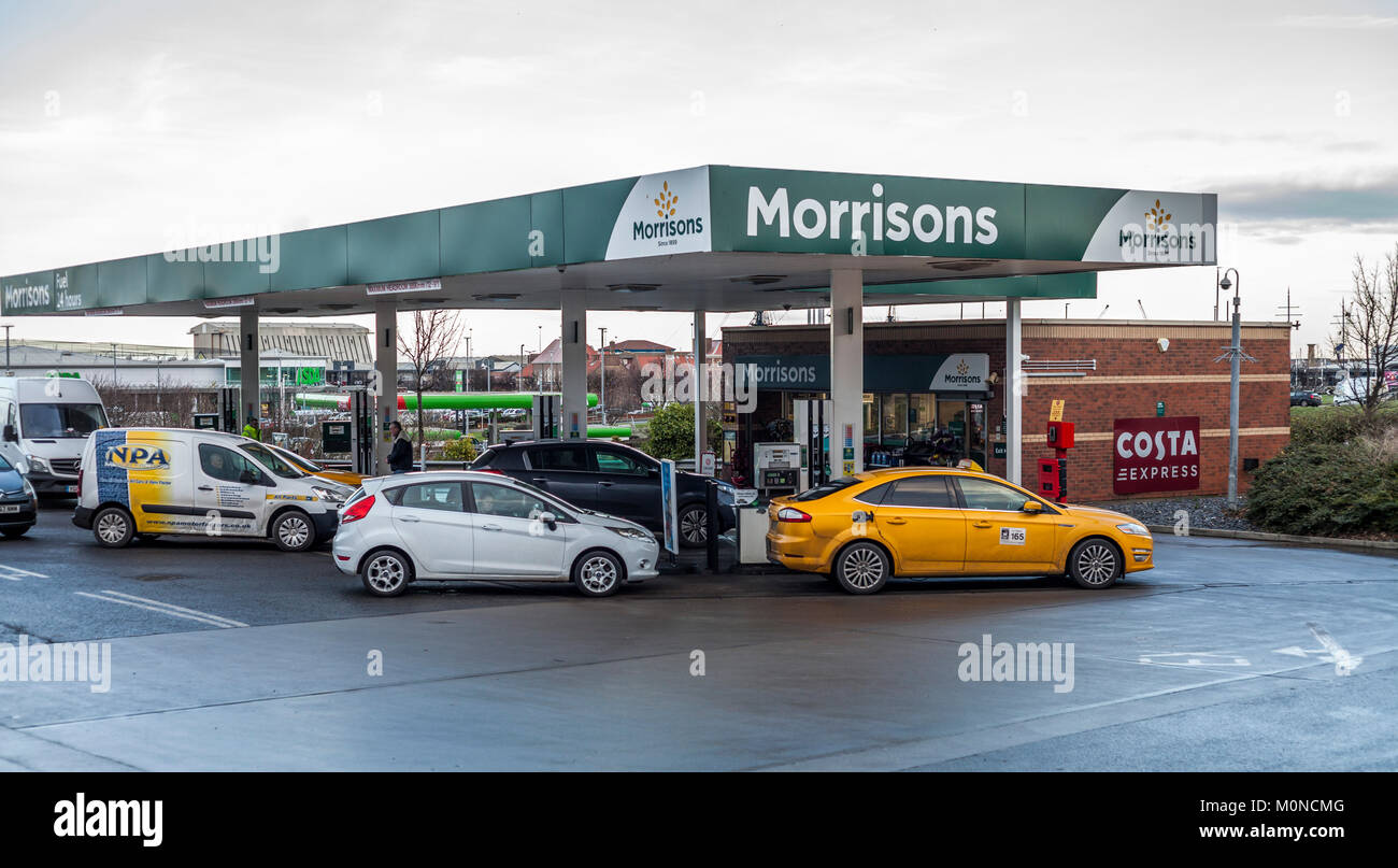 Morrisons fuel filling station at Hartlepool,England,UK Stock Photo Alamy
