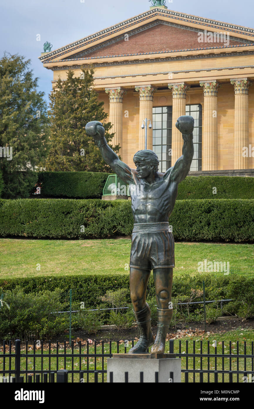 The Rocky Statue, Philadelphia Art Museum, Philadelphia PA USA Stock Photo