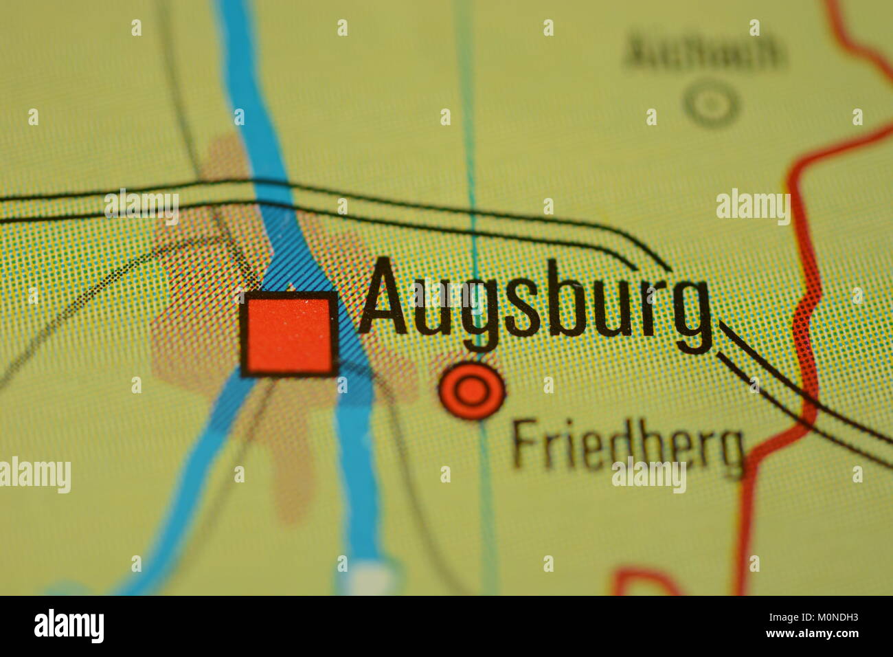 City name on the map Stock Photo - Alamy