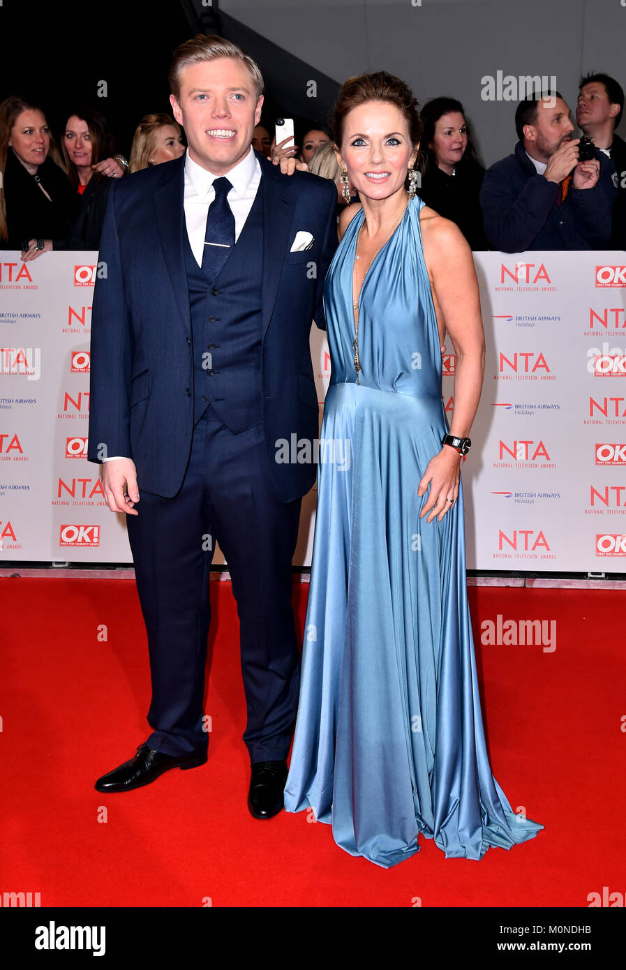 Geri Horner and Rob Beckett attending the National Television Awards 2018  held at the O2 Arena, London Stock Photo - Alamy