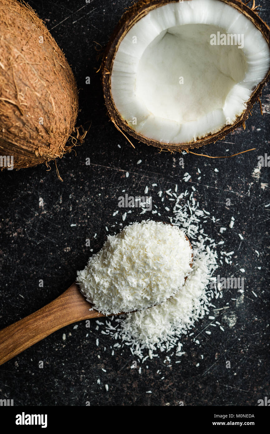 The coconuts with coconuts flakes Stock Photo Alamy