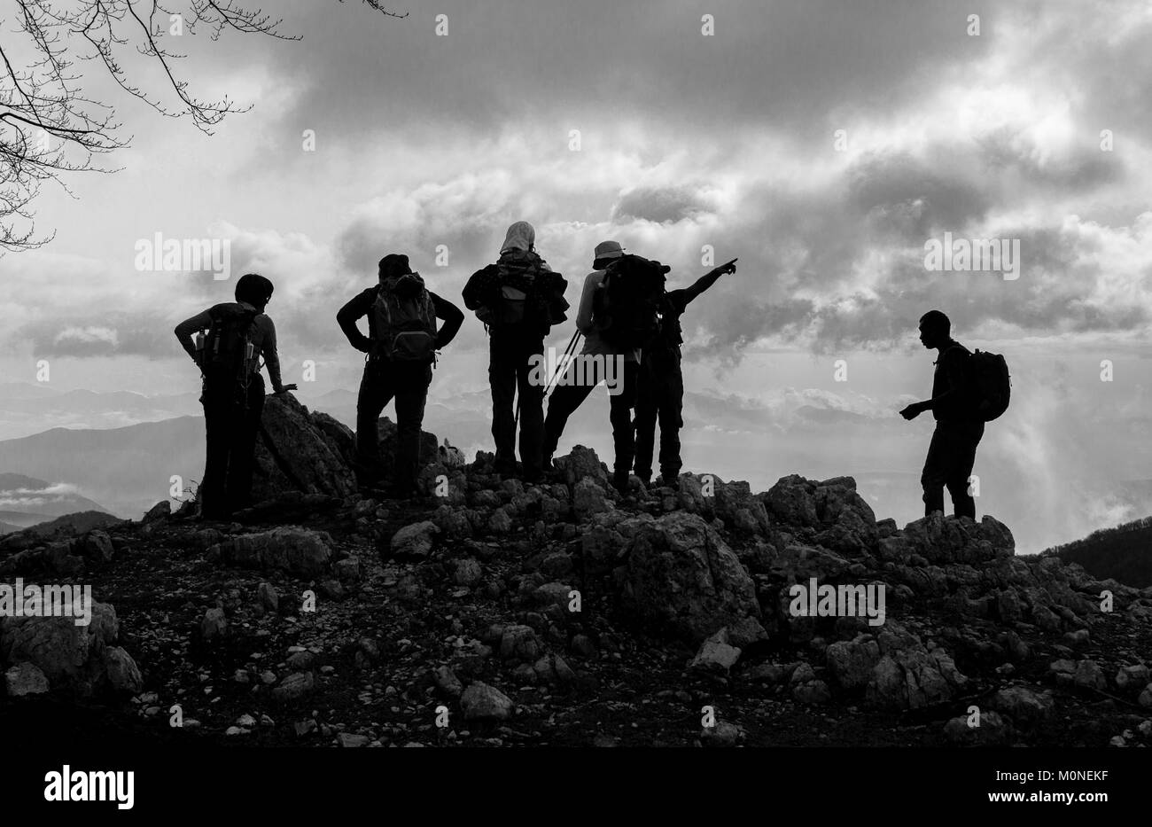 Silhouette Hikers High Resolution Stock Photography and Images - Alamy