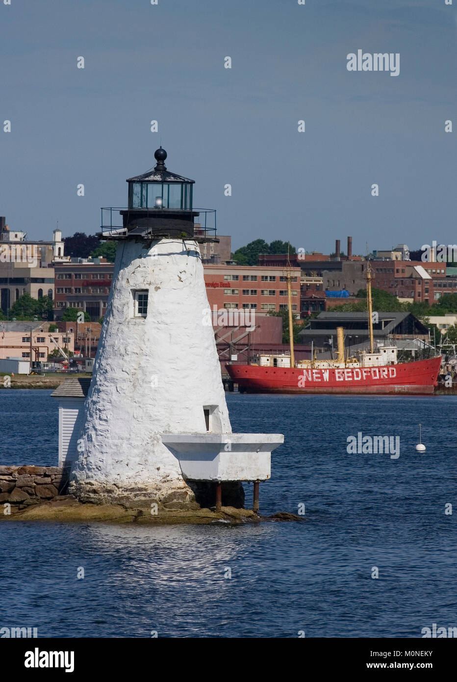 Palmer's Island Lighthouse New Bedford Harbor (built in 1849). In the
