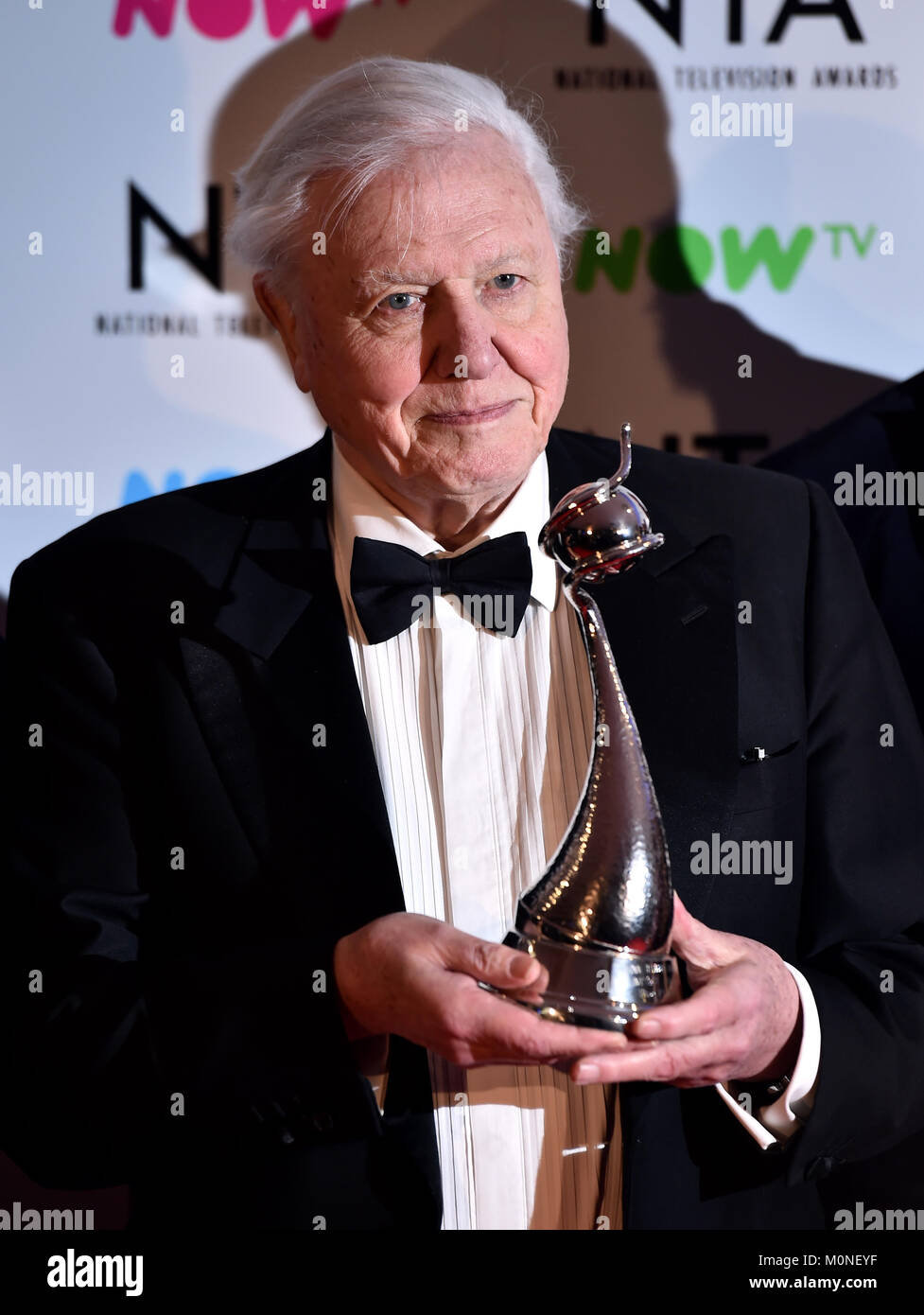 Sir David Attenborough with this year’s Impact award for Blue Planet 2