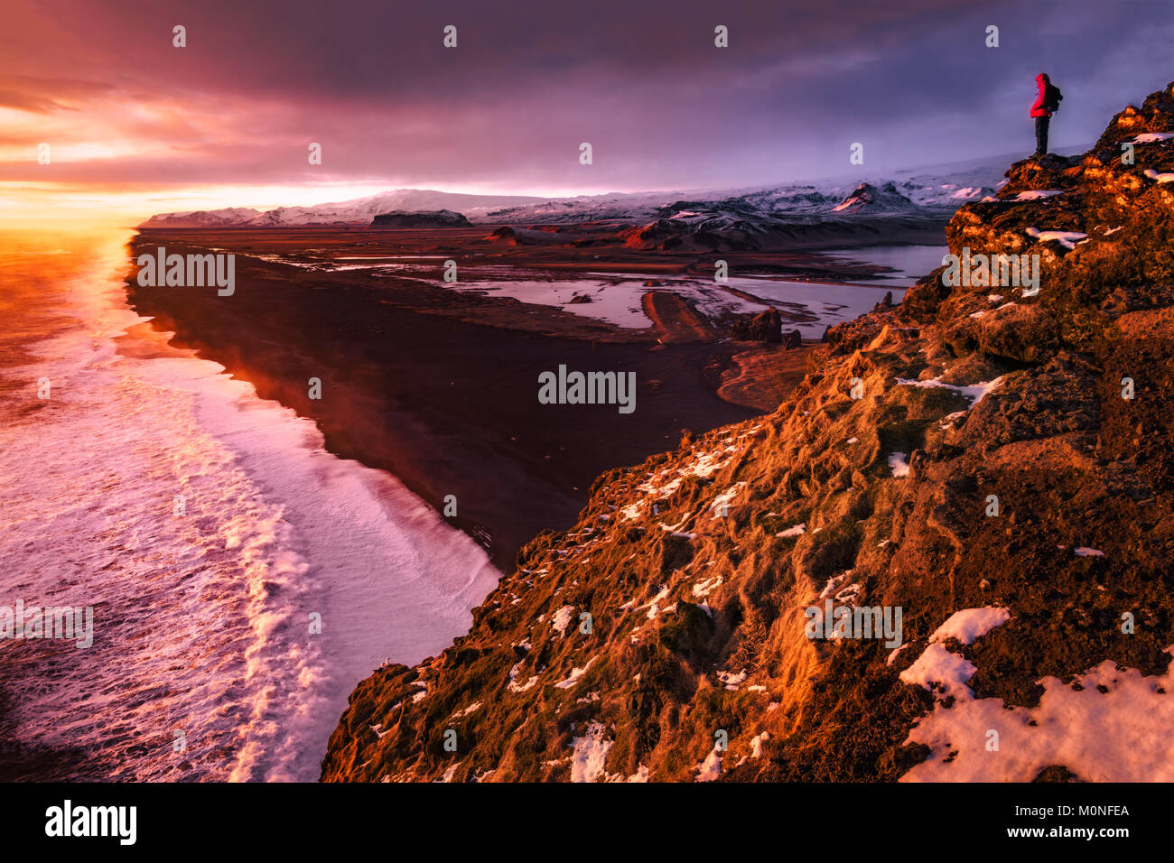 Black Beaches of South Iceland Stock Photo