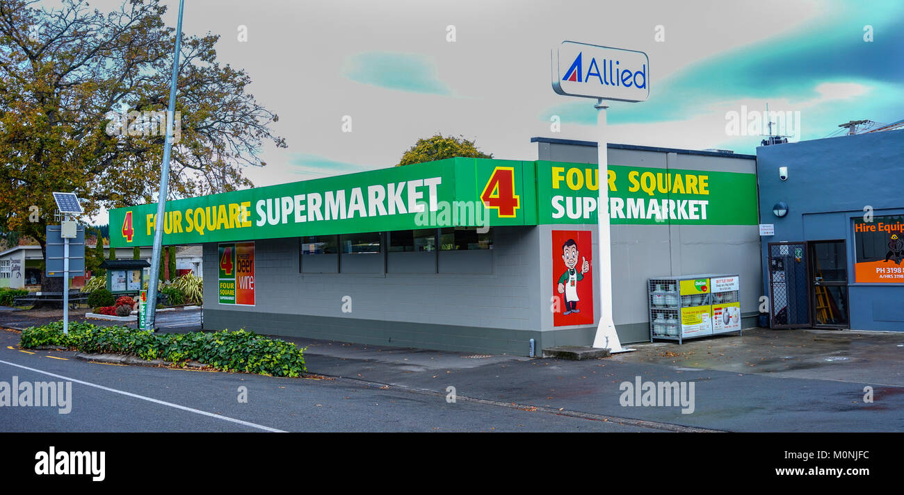 Auckland, New Zealand Apr 25, 2015. A supermarket at countryside in