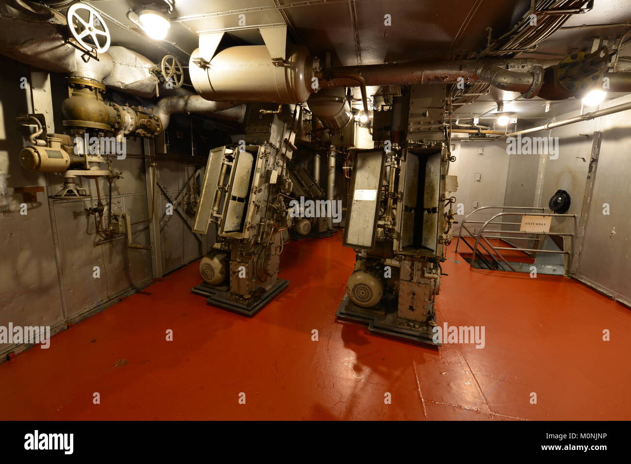 A shell feeding system on an American World War Two Battleship Stock