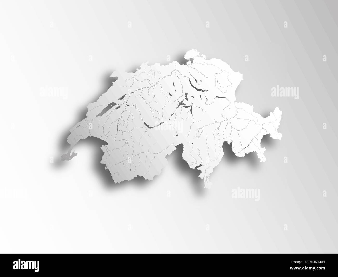 Map of switzerland with lakes hi-res stock photography and images - Alamy