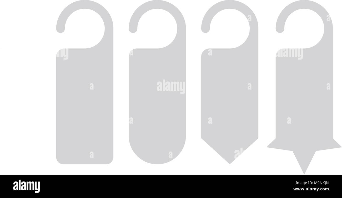 Vector Set of unique door hangers isolated on white background. Door