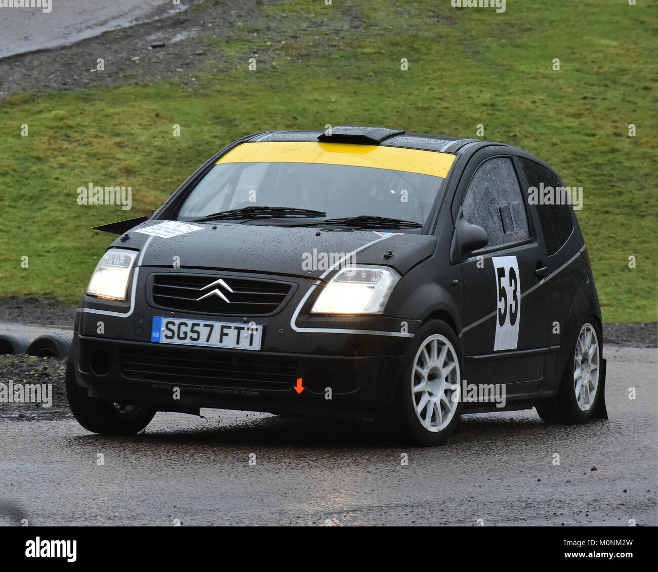 Bradley Howlett, Simon Howlett, Citroen C2, MGJ Rally Stages, Chelmsford Motor Club, Brands Hatch,  Saturday, 20th January 2018, MSV, Circuit Rally Ch Stock Photo