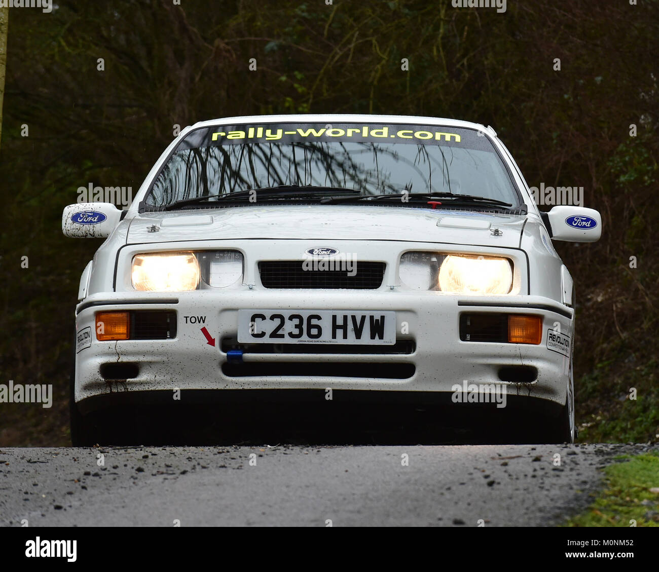 Darrell Taylor, Alan Carfrae,  Ford Sierra RS Cosworth, MGJ Rally Stages, Chelmsford Motor Club, Brands Hatch,  Saturday, 20th January 2018, MSV, Circ Stock Photo