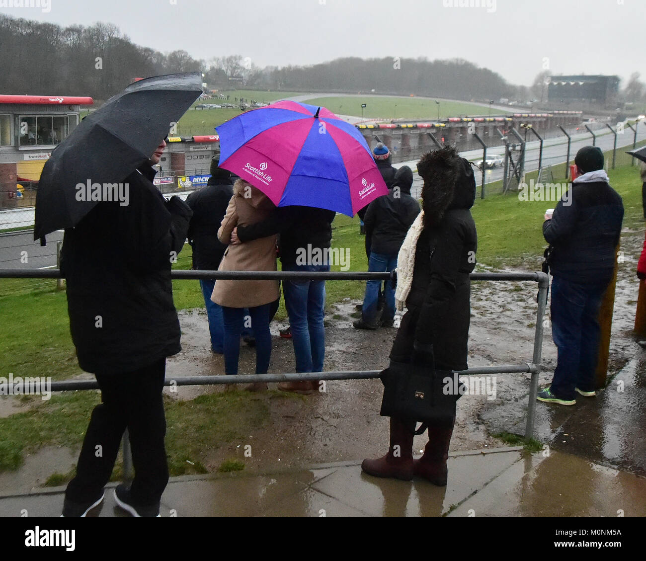A wet day at Brands Hatch, MGJ Rally Stages, Chelmsford Motor Club, Brands Hatch,  Saturday, 20th January 2018, MSV, Circuit Rally Championship, MSVR, Stock Photo