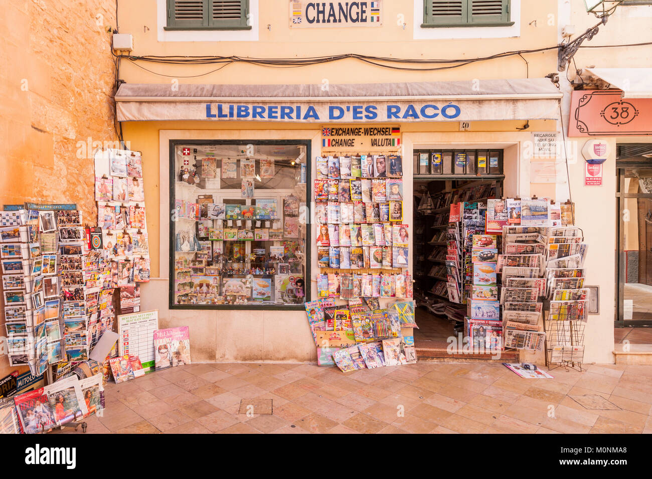 A newsagent in Ciutadella de Menorca , Menorca , Balearic Islands , Spain Stock Photo