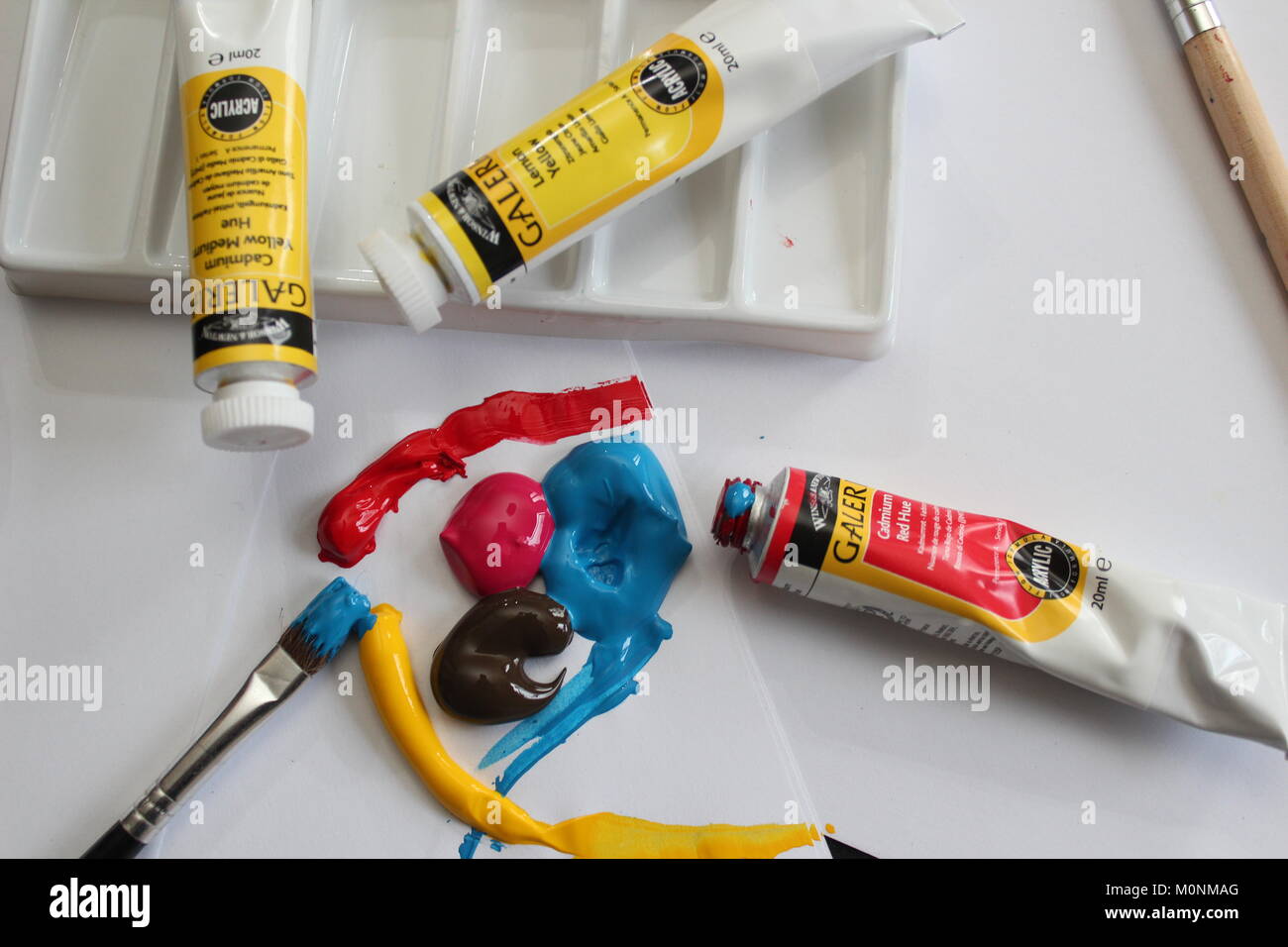 Artist's  paint and equipment Stock Photo